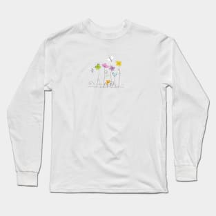 Abstract decorative spring flowers Long Sleeve T-Shirt